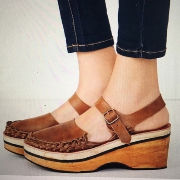 Free People Shoes - Free People Magnolia Slope Wooden Clogs platform wedge sandals shoes boho Hippie